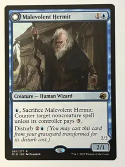 Malevolent Hermit Innistrad: Midnight Hunt Non-Foil Regular MTG - Image 1