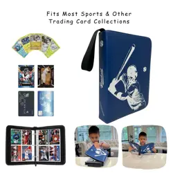 Baseball Card Binder, Trading Card Album with 55 Removable Sleeves Fit 440 Ba... - Image 3