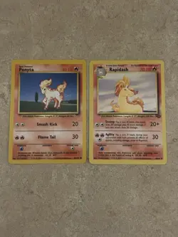 Pokemon Base Set Ponyta & Rapidash 1999 Vintage Cards Lot of 2 - Image 1