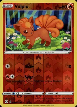Vulpix Common Champion's Path 06/73 Fire Reverse Holo Pokemon Card - Image 1