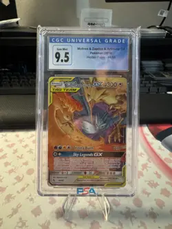 Pokemon Hidden Fates Moltres & Zapdos & Articuno GX #44/68 trading card CGC 9.5 - Image 1