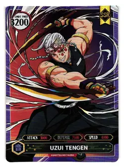 UZUI TENGEN Demon Slayer Anime FAN ART Custom Collectible CCG Card - Image 1