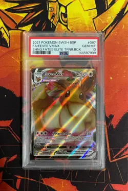 Pokemon TCG - Eevee VMAX SWSH087 SWSH: Sword & Shield Promo Cards Holo PSA 10 - Image 1
