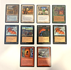 LOT OF 10 MTG MAGIC THE GATHERING TCG HOMELANDS ASSORTED PLAYING CARDS SET 1995 - Image 1