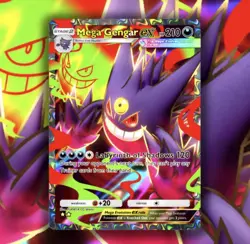 Pokemon Mega Gengar EX Full Art Holo Card 210 HP Rare Ghost - Image 1