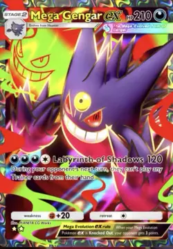 Pokemon Mega Gengar EX Full Art Holo Card 210 HP Rare Ghost - Image 2