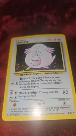 Pokemon TCG 1999 Holo Chansey 3/102 vintage English Card - Image 3