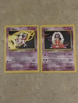 Pokemon TCG Base Set Mr. Mime & Jynx 1999 Vintage Cards Lot English - Image 1