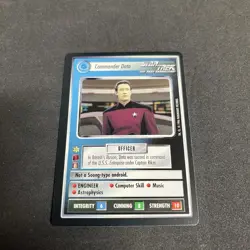 Star Trek CCG 1E INTRO 2-Player COMMANDER DATA Card NEVER PLAYED - Image 1