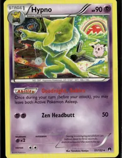 Hypno Rare XY BREAKpoint 51/122 Psychic Pokemon Card - Image 1