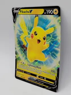 Pikachu V SWSH198 Black Star Promo Full Art Holo Pokemon Card LP - Image 4