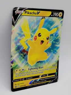 Pikachu V SWSH198 Black Star Promo Full Art Holo Pokemon Card LP - Image 5