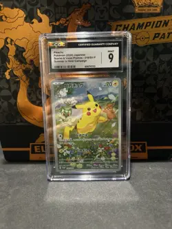 Pokemon CGC 9 Pikachu 218/SV-P Scarlet & Violet Promo Holo Japanese Card - Image 1