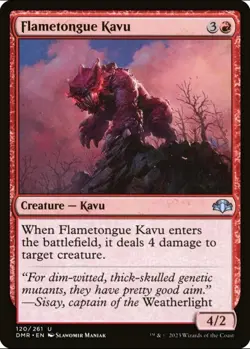 X 1 Flametongue Kavu NM Dominaria DMR 120 MTG MMagic The Gathering - Image 1
