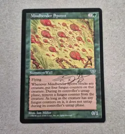 UNPLAYED SIGNED Mindbender Spores Mirage NM MAGIC MTG IAN MILLER EDH CUBE VTG - Image 1
