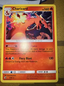 Pokemon TCG Charizard 3/70 Holo Rare Dragon Majesty 2018 NM/LP Condition - Image 1