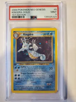 Pokemon TCG 2000 Neo Genesis Kingdra Holo 1st Ed 8/111 PSA 9 Mint - Image 1