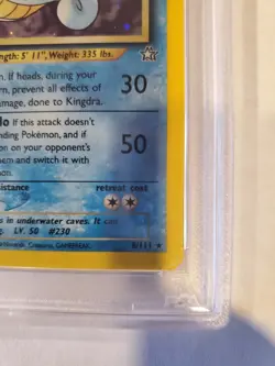 Pokemon TCG 2000 Neo Genesis Kingdra Holo 1st Ed 8/111 PSA 9 Mint - Image 3