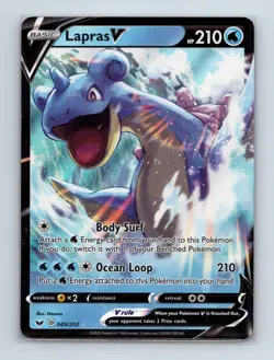 Lapras V Holo 049/202 Ultra Rare SWSH01: Sword & Shield Base Set LP - Image 1