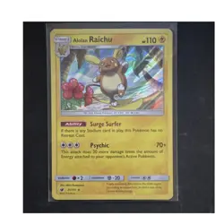 Pokemon Alolan Raichu Sun & Moon Holo Rare 31/111 110 HP English Card 2017 - Image 1