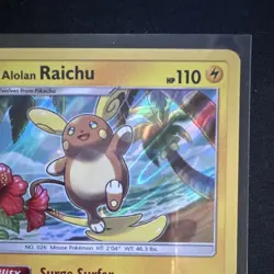 Pokemon Alolan Raichu Sun & Moon Holo Rare 31/111 110 HP English Card 2017 - Image 3
