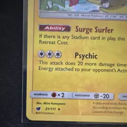 Pokemon Alolan Raichu Sun & Moon Holo Rare 31/111 110 HP English Card 2017 - Image 5