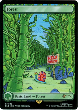 Forest (Rainbow Foil) 1943 Secret Lair Drop - Spongebob Squarepants NM/M MTG - Image 1
