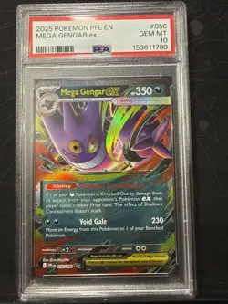 2025 POKEMON PFL EN-PHANTASMAL FLAMES #056 MEGA GENGAR EX PSA 10 - Image 1