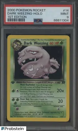 2000 Pokemon Rocket #14 Dark Weezing Holo 1st Edition PSA 9 MINT - Image 1