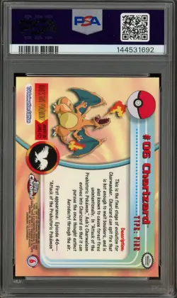2000 Topps Chrome Pokemon TV #6 Charizard PSA 9 MINT - Image 2