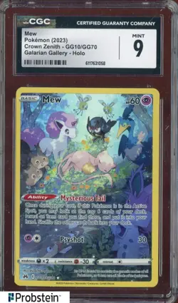 2023 Pokemon Crown Zenith Galaraian Gallary GG10/GG70 Mew Holo CGC 9 - Image 1