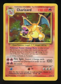 1999 Pokemon Game Base Set #4 Charizard Holo Rare - Image 1