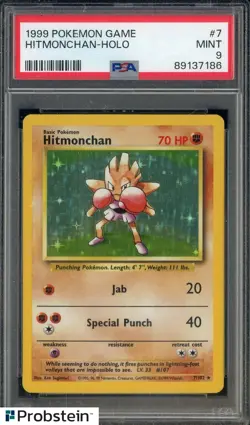 1999 Pokemon Game #7 Hitmonchan - Holo PSA 9 MINT - Image 1