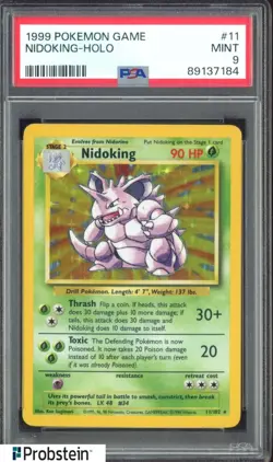 1999 Pokemon Game #11 Nidoking Holo PSA 9 MINT - Image 1