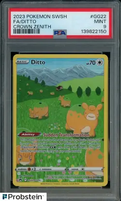 2023 Pokemon SWSH Crown Zenith #GG22 FA Ditto PSA 9 MINT - Image 1
