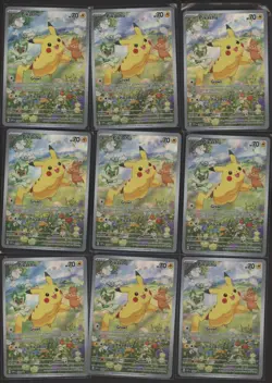 Lot (9) 2024 Pokemon SVP EN Paldea Adventure Chest 088 Pikachu BLACK STAR PROMO - Image 1