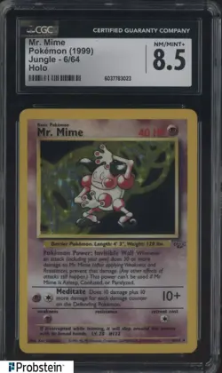 1999 Pokemon Jungle #6/64 Mr. Mime Holo CGC 8.5 NM-MT+ - Image 1