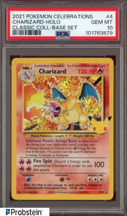 2021 Pokemon Celebrations Classic Coll. #4 Charizard Holo PSA 10 GEM MINT - Image 1