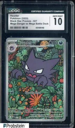 2025 Pokemon Black Star Promos #027 Haunter Mega Gengar Ex Battle Deck CGC 10 - Image 1