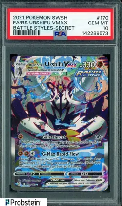 2021 Pokemon SWSH Battle Styles Secret #170 FA Rapid Strike Urshifu VMAX PSA 10 - Image 1