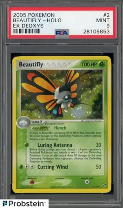 2005 Pokemon Ex Deoxys #2 Beautifly - Holo PSA 9 MINT - Image 1