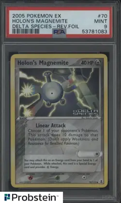 2005 Pokemon Ex Delta Species #70 Holon's Magnemite Reverse Foil PSA 9 MINT - Image 1