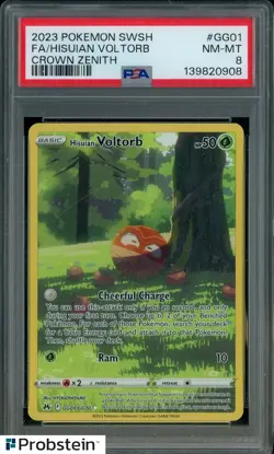 2023 Pokemon SWSH Crown Zenith #GG01 FA Hisuian Voltorb PSA 8 NM-MT - Image 1