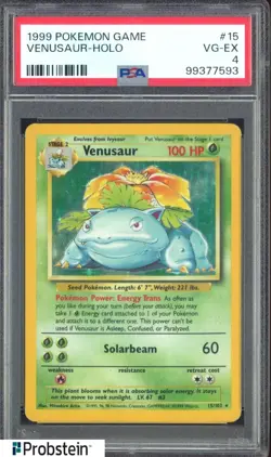 1999 Pokemon Game #15 Venusaur - Holo PSA 4 VG-EX - Image 1
