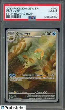 2023 Pokemon Mew En Illustration Rare #180 Omanyte PSA 8 NM-MT - Image 1
