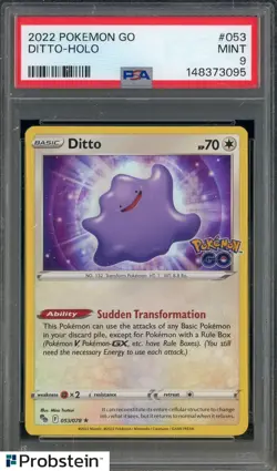 2022 Pokemon Go #053 Ditto Holo PSA 9 MINT - Image 1