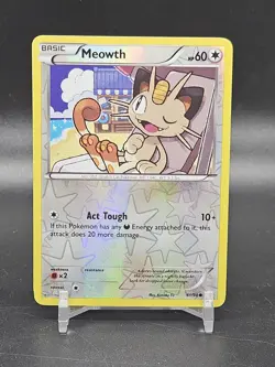 Meowth 61/98 XY Ancient Origins Reverse Holo Common Pokemon TCG 2015 LP - Image 1