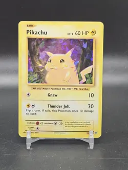 Pikachu - 35/108 (Cracked Ice Holo) Rare 035/108 LP Pokemon TCG - Image 1