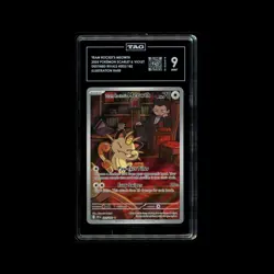 2025 Pokemon SV Destined Rivals 203/182 Team Rocket's Meowth IR TAG 9 (943) - Image 1