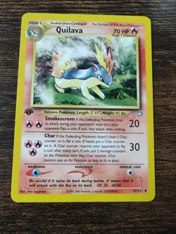 Pokemon Neo Genesis 1st Edition Quilava 47/111 Non Holo LP - Image 1
